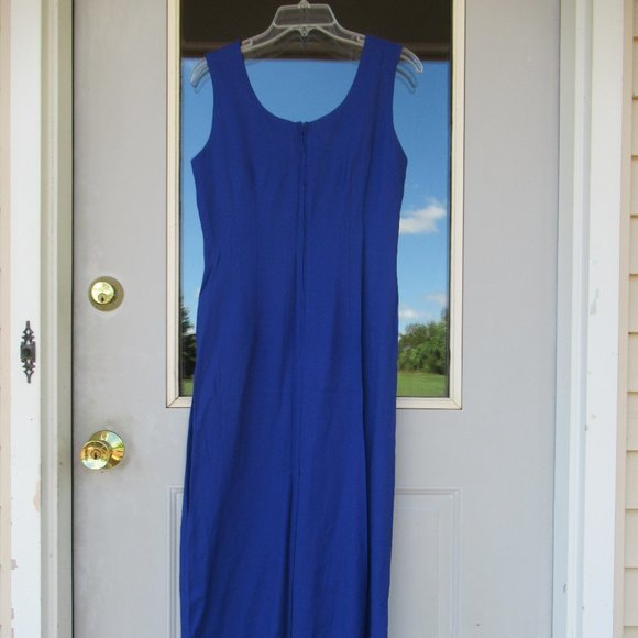 Offer$80 vintage sleeveless long dress Dress w slit in back &matching Jacket set - Picture 9 of 17